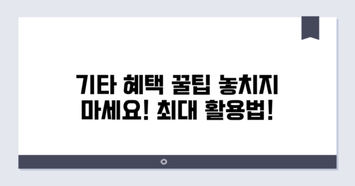 기타 지원 혜택 활용법