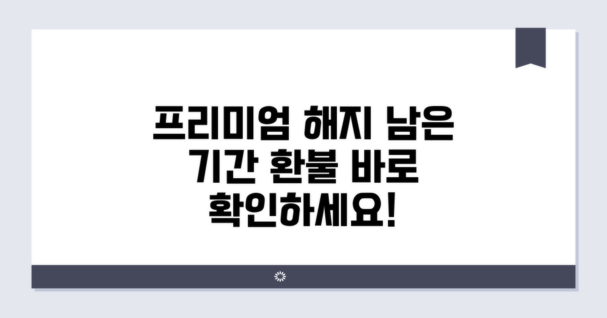 프리미엄 해지 시 남은 기간 환불