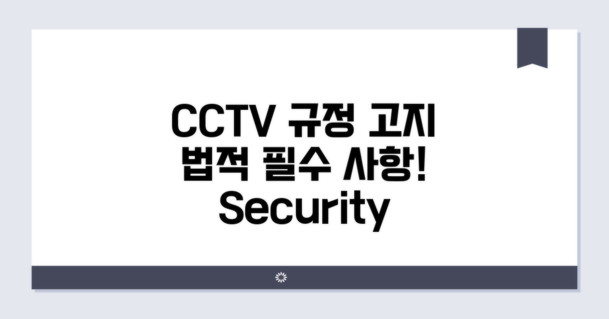 CCTV 설치 규정과 법적 고지