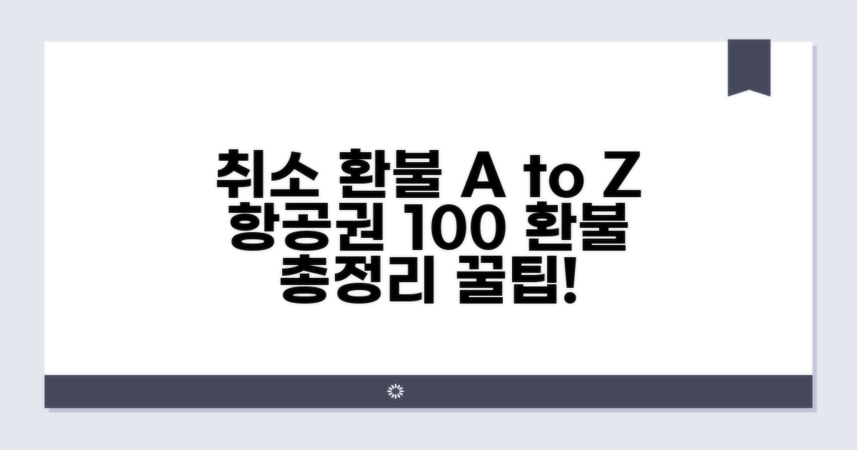항공권 취소 시 환불 절차 A to Z