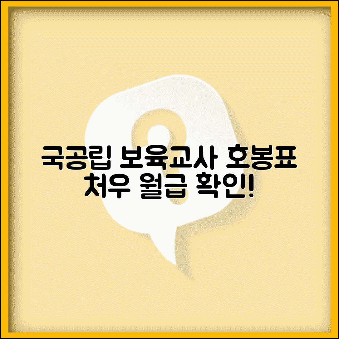 국공립 보육교사 호봉표 | 국가 직영 어린이집 보육교사 호봉과 처우