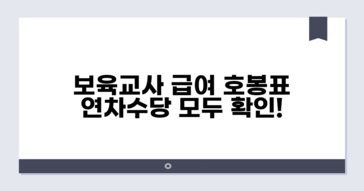 보육교사 호봉표, 연차별 수당 확인
