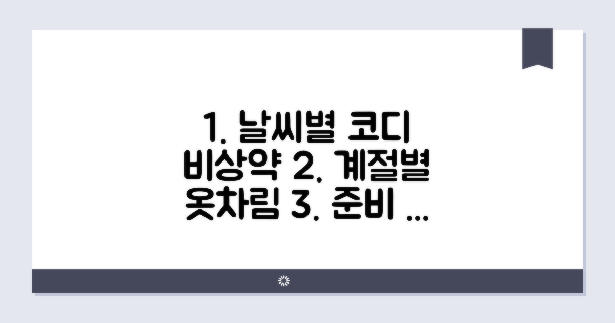 날씨별 옷차림과 의약품 준비