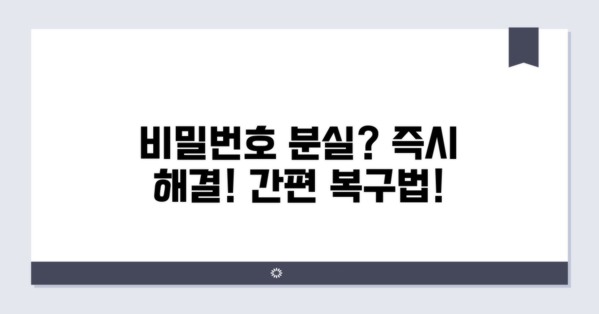 비밀번호 분실 시 대처 방법