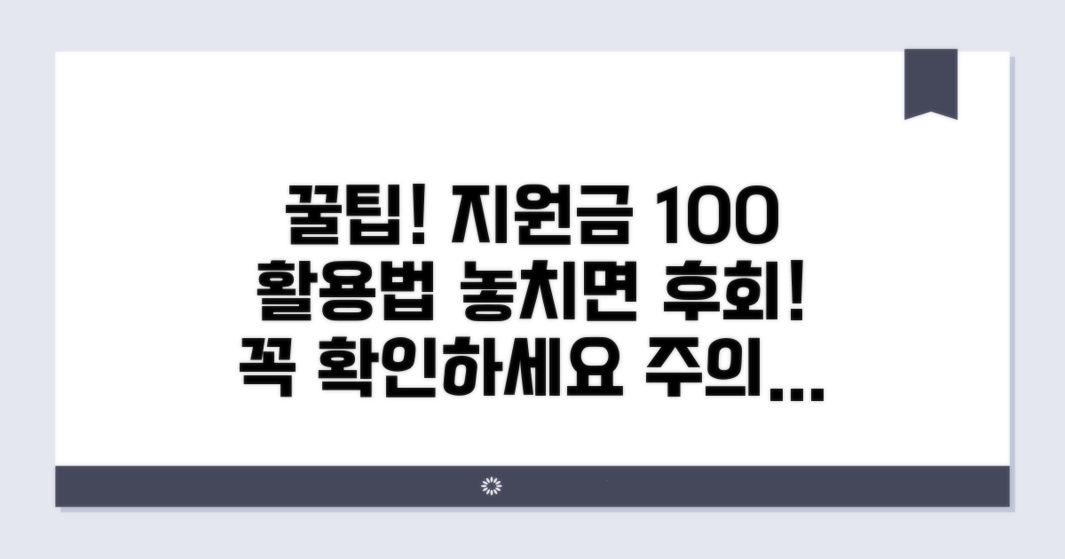 지원금 활용 팁과 주의사항 확인