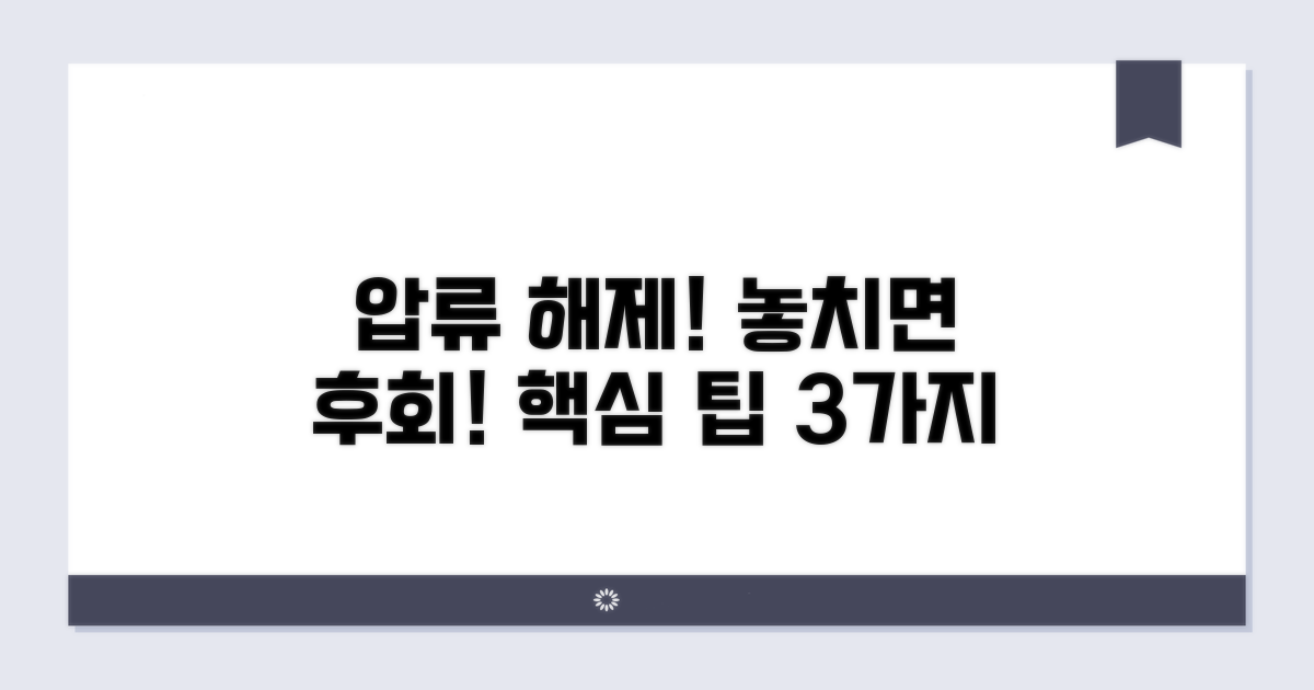 압류 해제 시 주의할 점과 팁