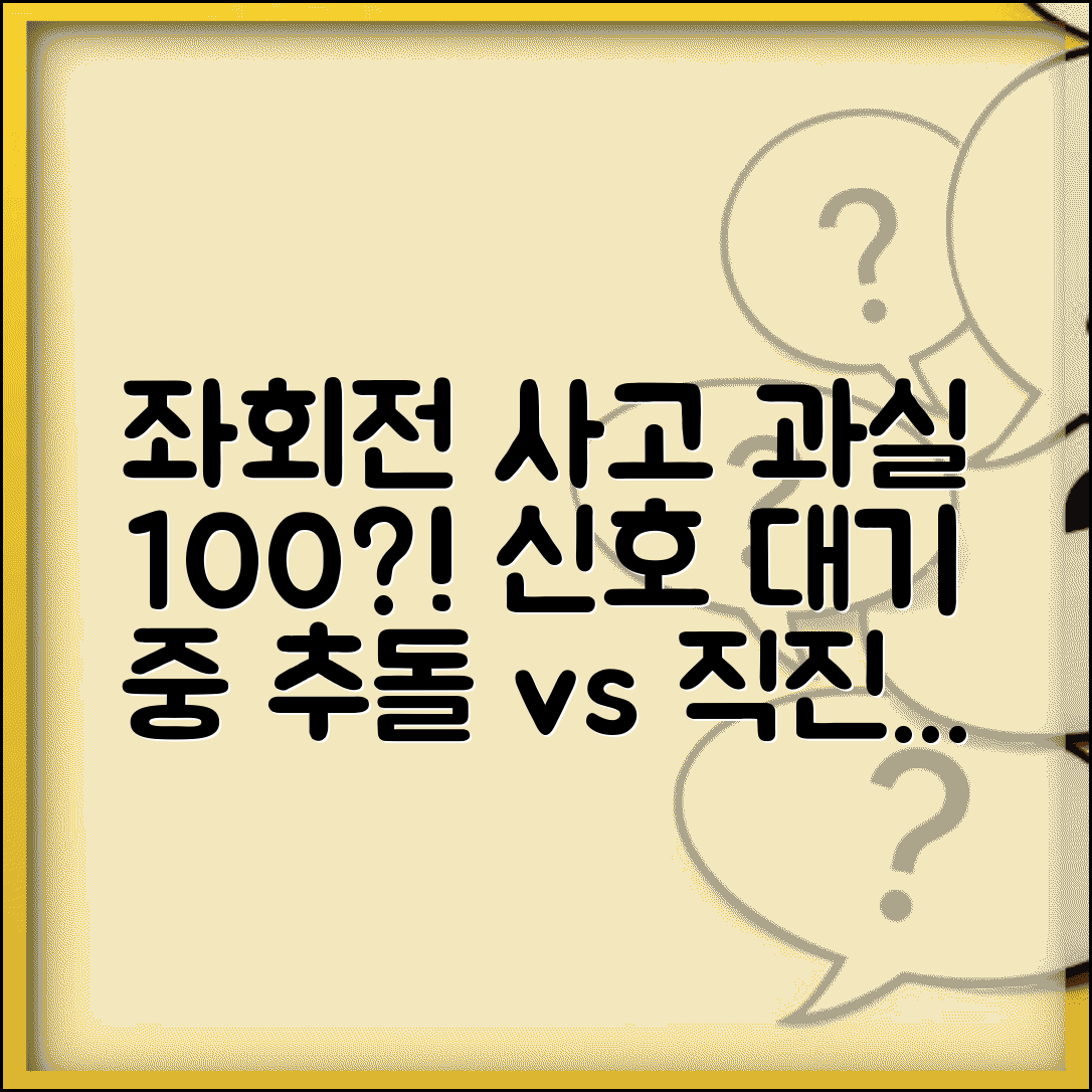 좌회전 중 사고 과실비율 | 좌회전 신호 대기 중 추돌과 직진차 충돌시 과실 판정 기준