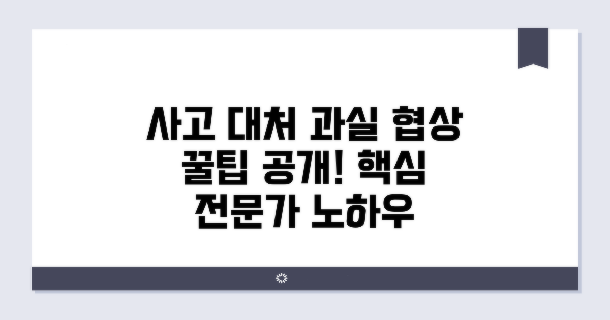 사고 후 대처 및 과실 협상 꿀팁