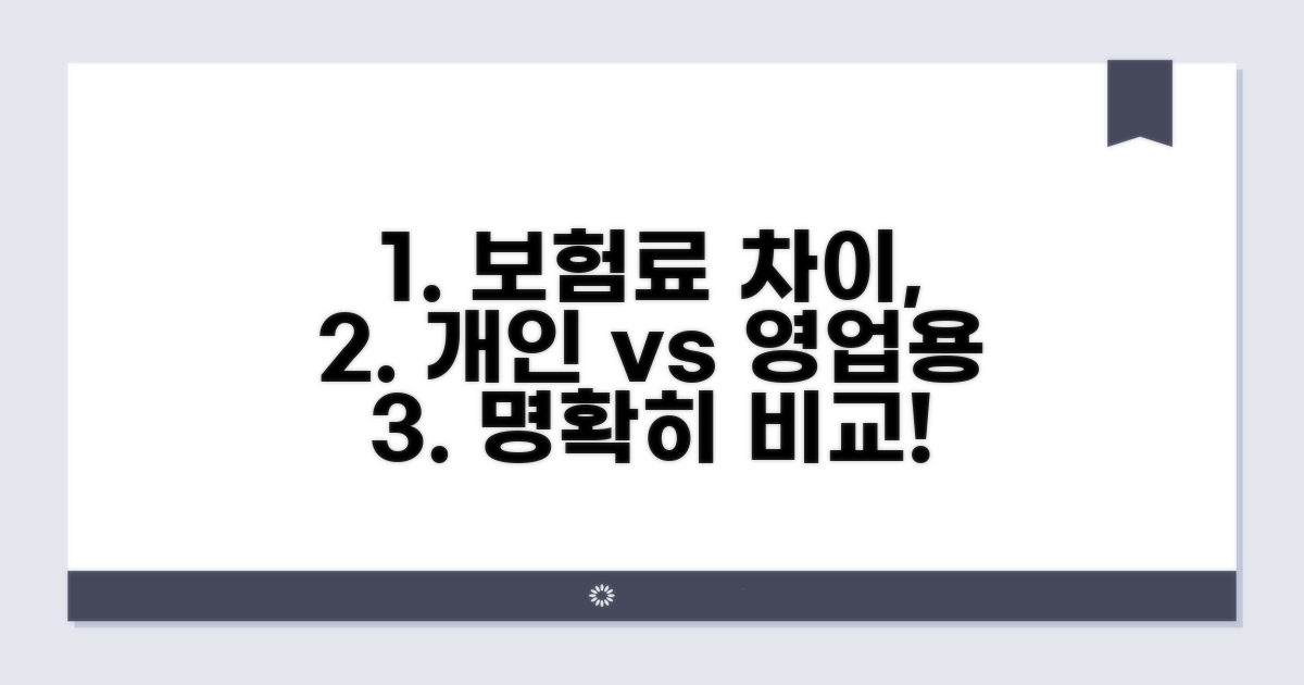 개인용 vs 영업용 보험료 차이 핵심 분석