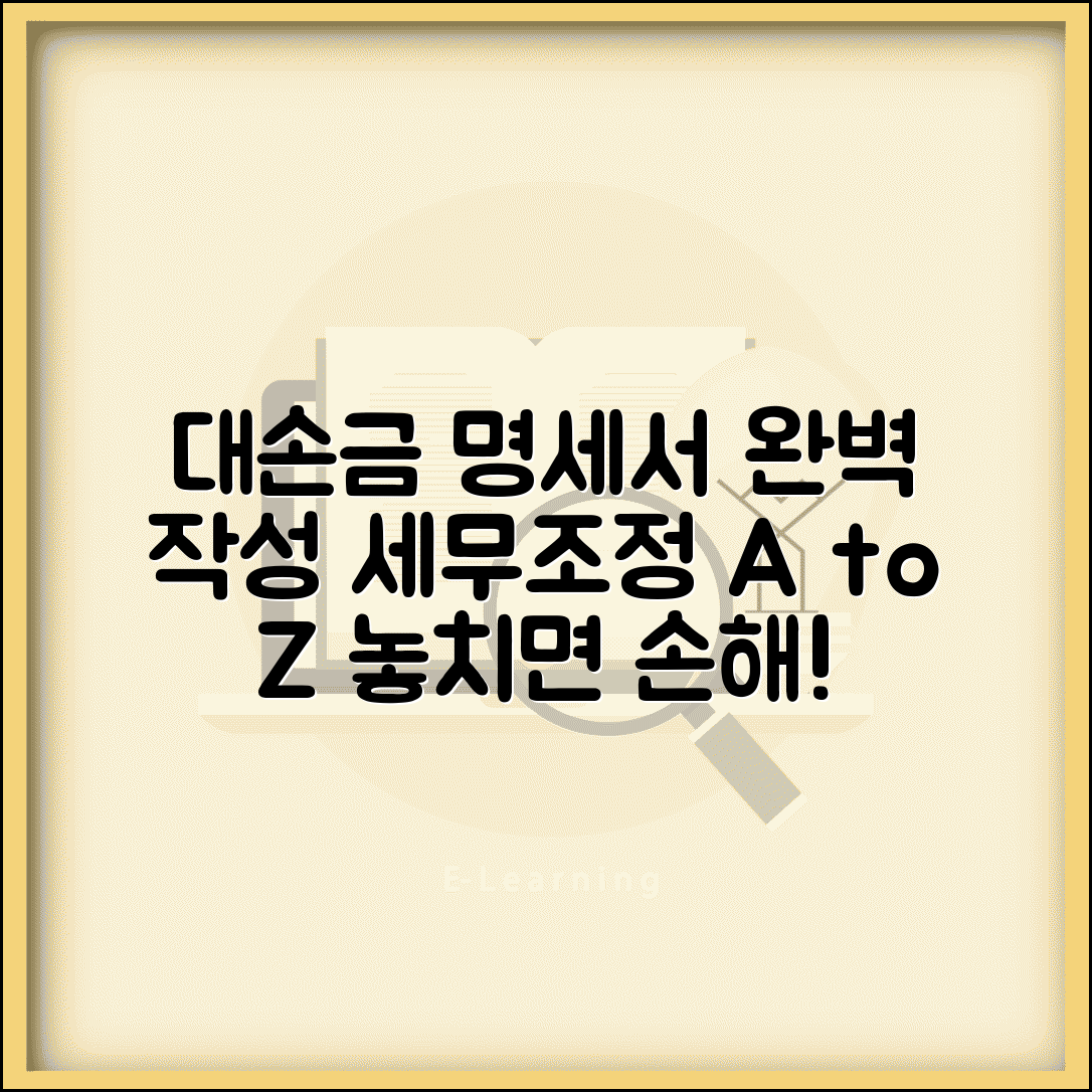 대손금 조정명세서 작성 | 대손금 세무조정 명세서 기재법