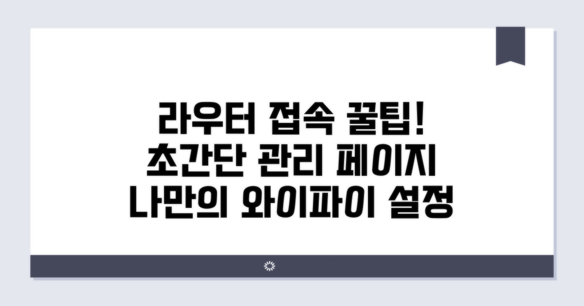 라우터 관리 페이지 접속 방법