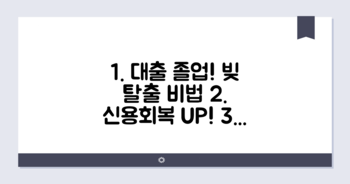 대출 상환 전략과 신용회복 조언