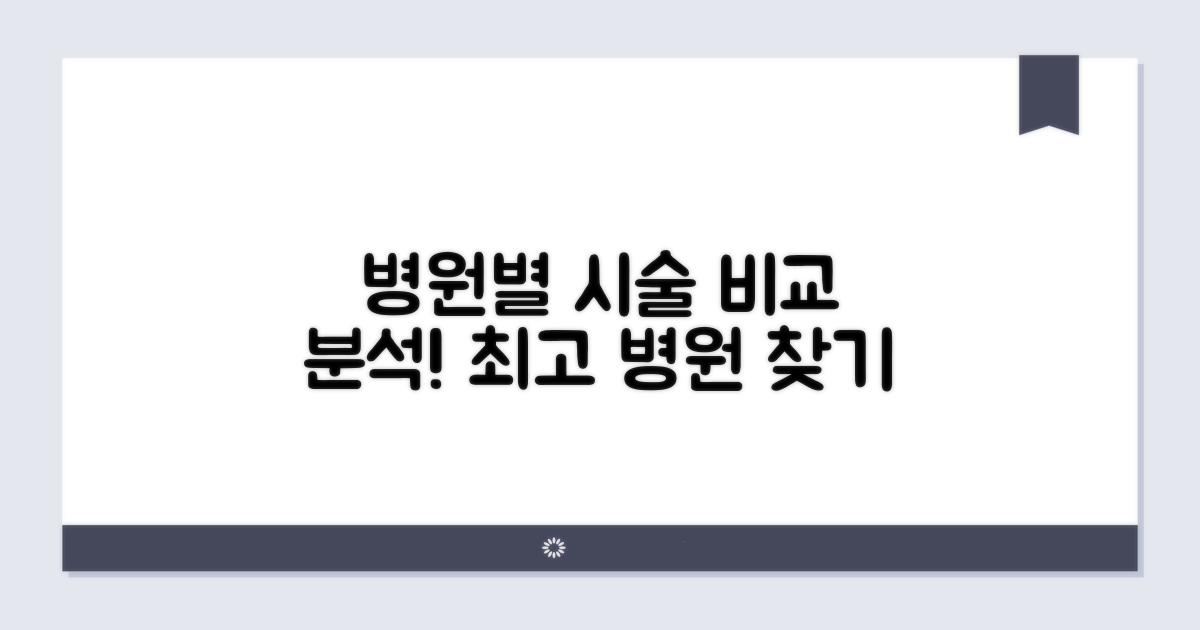 추천 병원별 시술 비교 분석