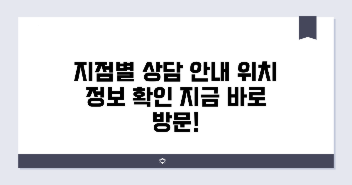 지점별 상담 안내 및 위치 정보