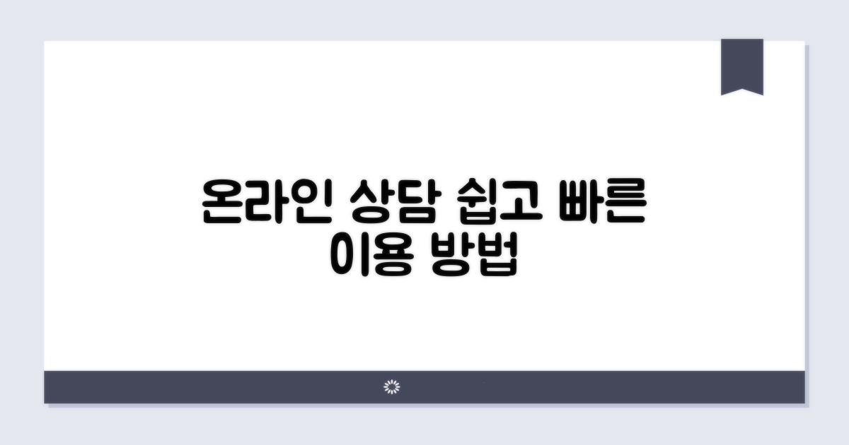 온라인 상담 절차 및 이용 방법