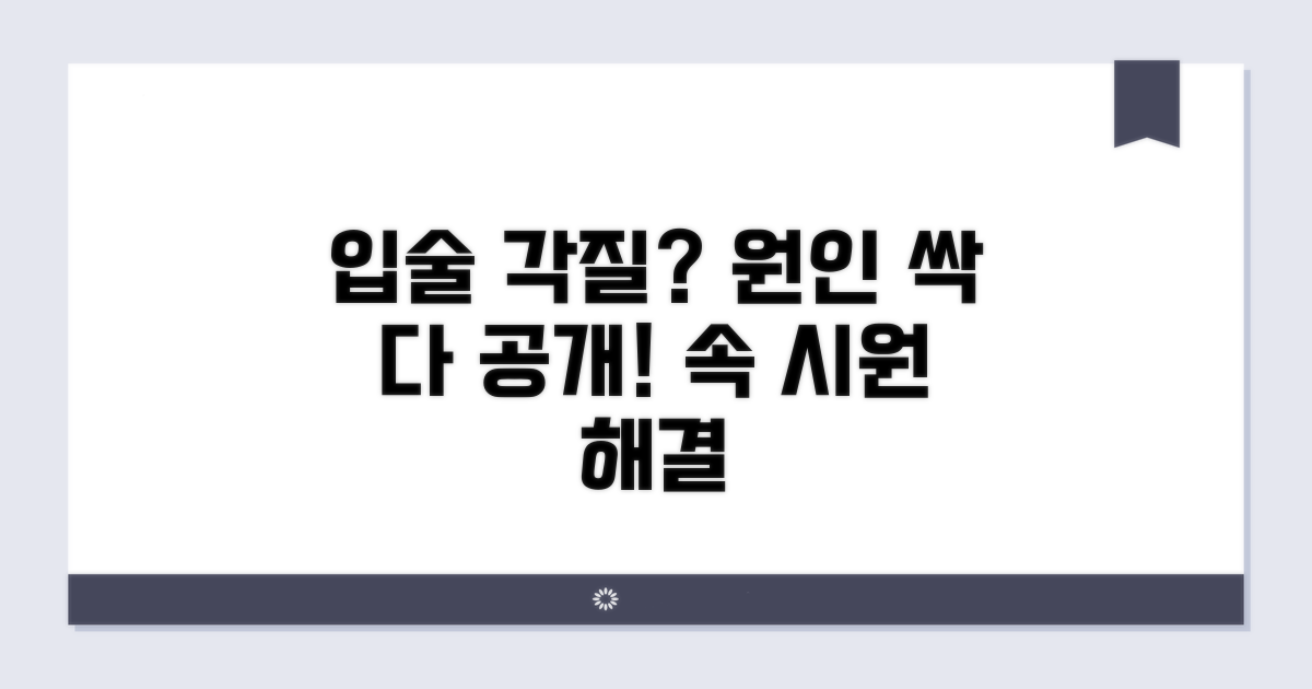 입술 각질 원인 상세 분석