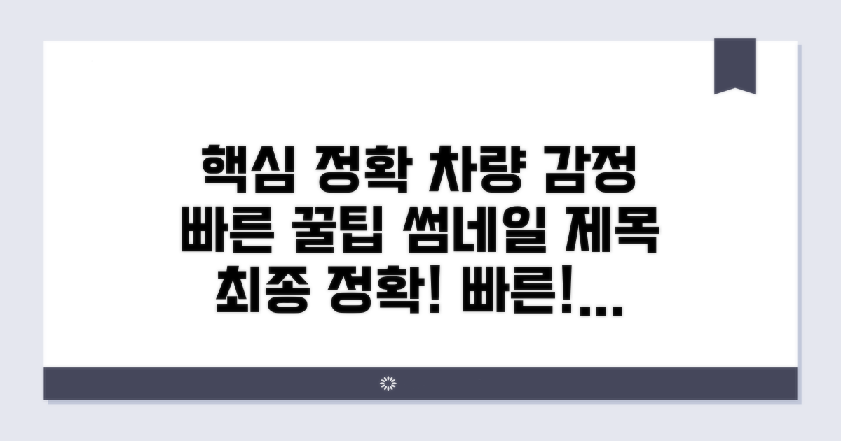 정확하고 빠른 차량 감정 팁