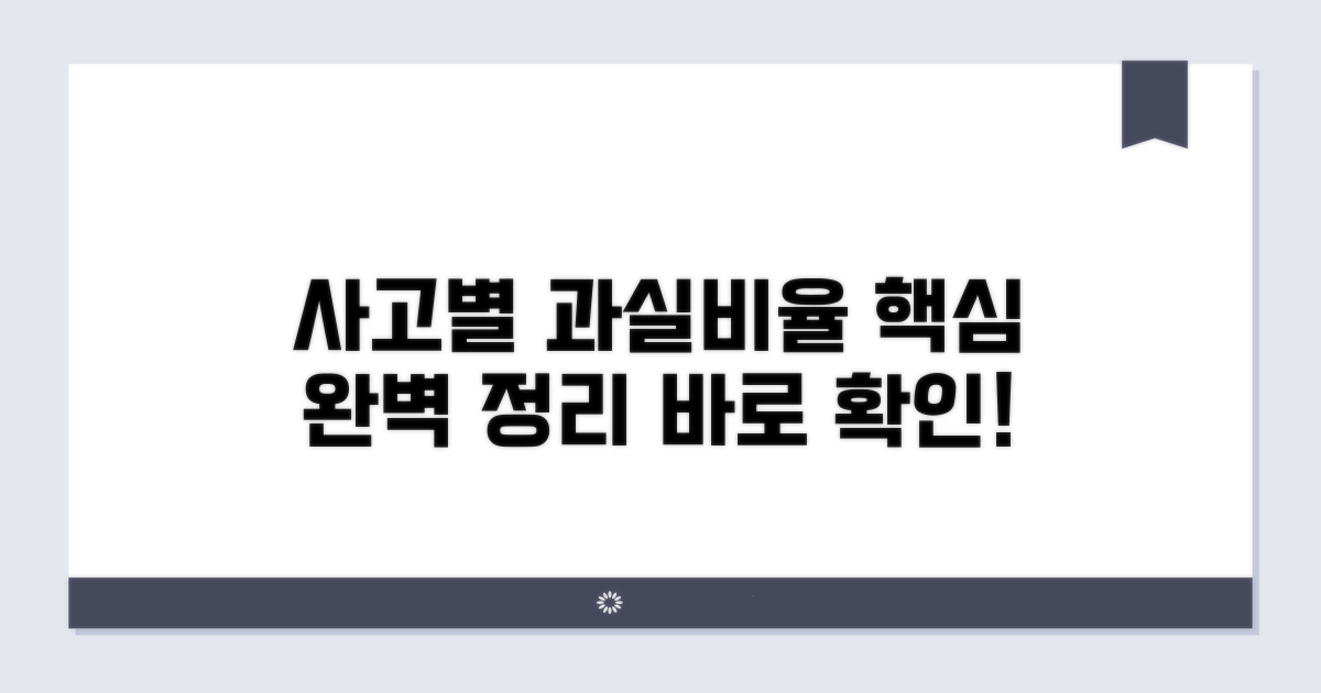 사고 유형별 과실비율 핵심 정리