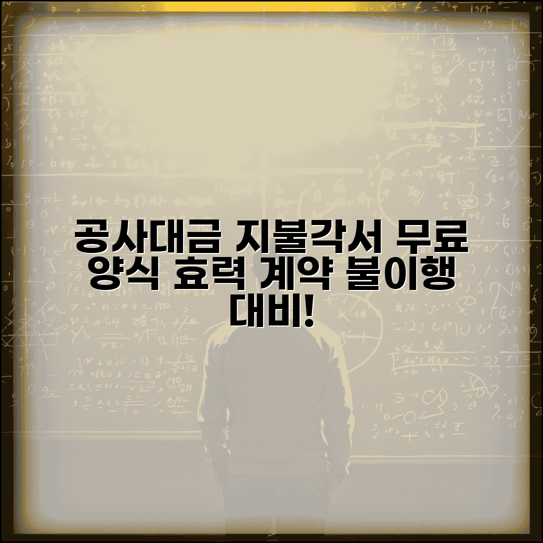 공사대금 지불각서무료 양식 | 계약 불이행 대비 효력 있는 서식