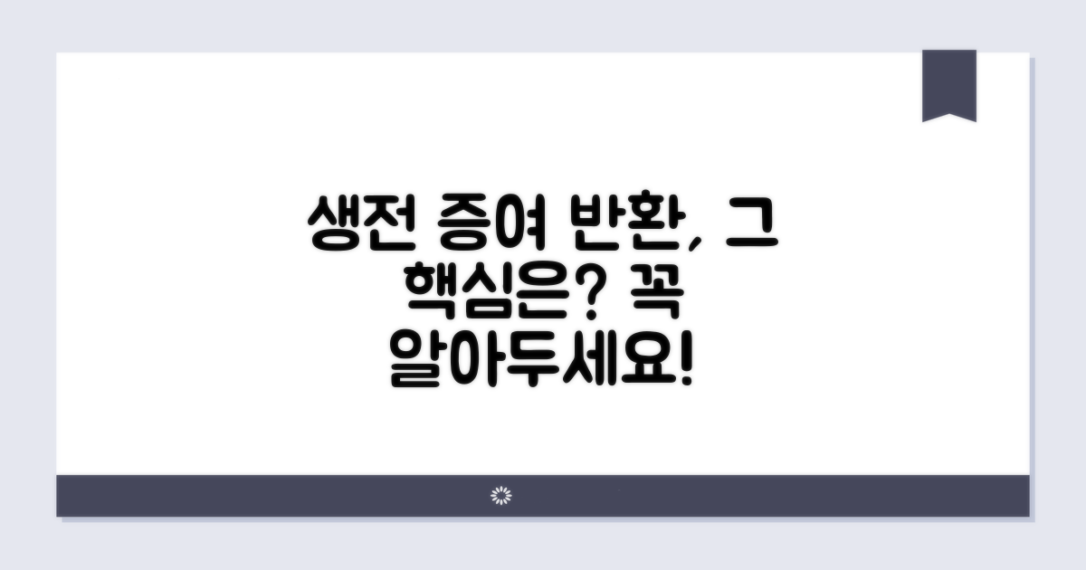 생전 증여 반환 핵심은?