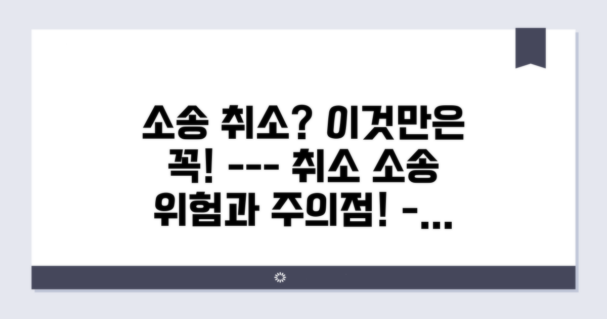 취소 소송 시 주의할 점과 위험