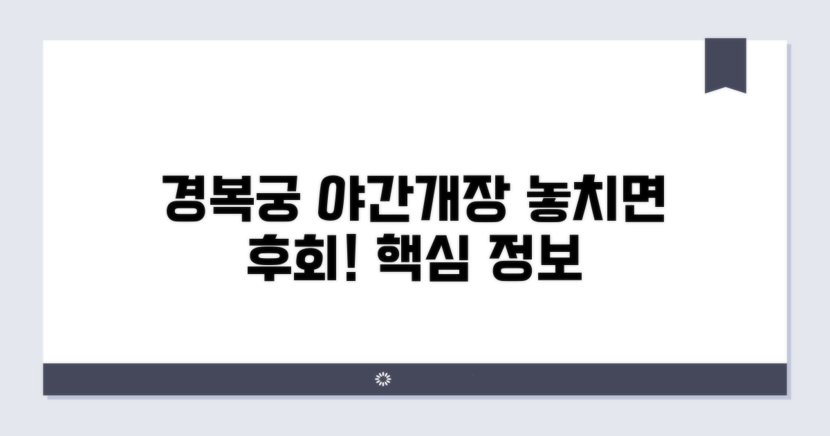 경복궁 야간개장 핵심 정보