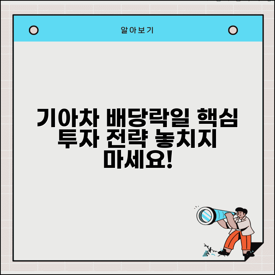 기아차 배당락일 분석 | 배당락 일정 | 자동차주 특징 | 투자 포인트 | 배당 수익률 | 전략