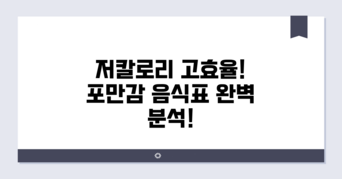 저칼로리 고포만감 음식표 완벽 분석