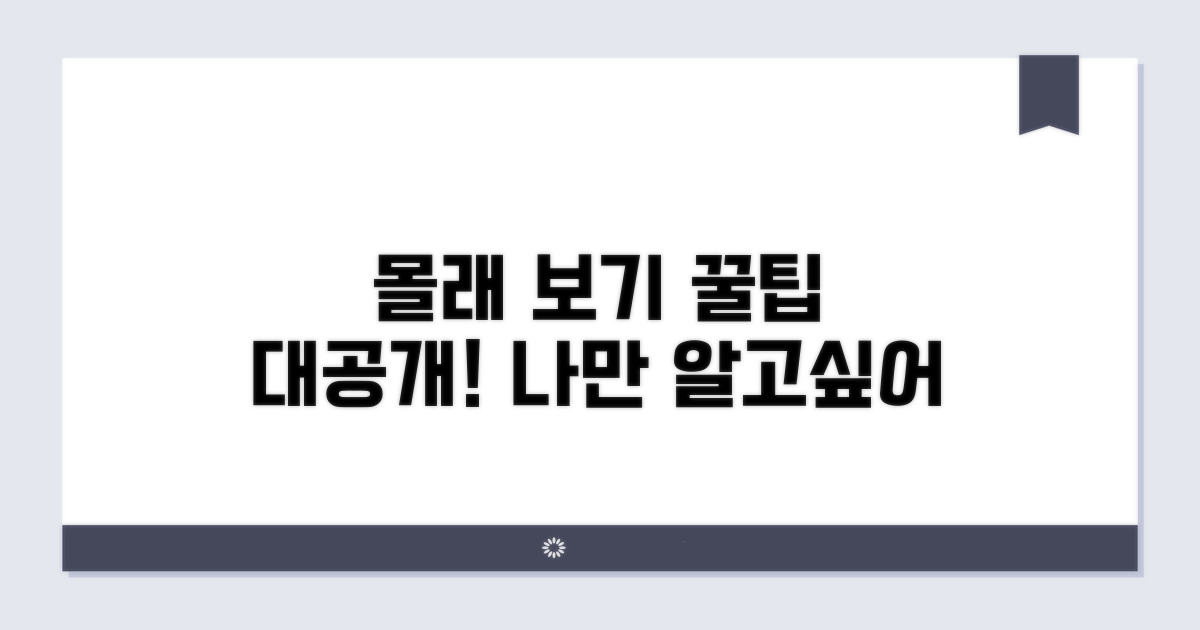 나만의 몰래 보기 꿀팁