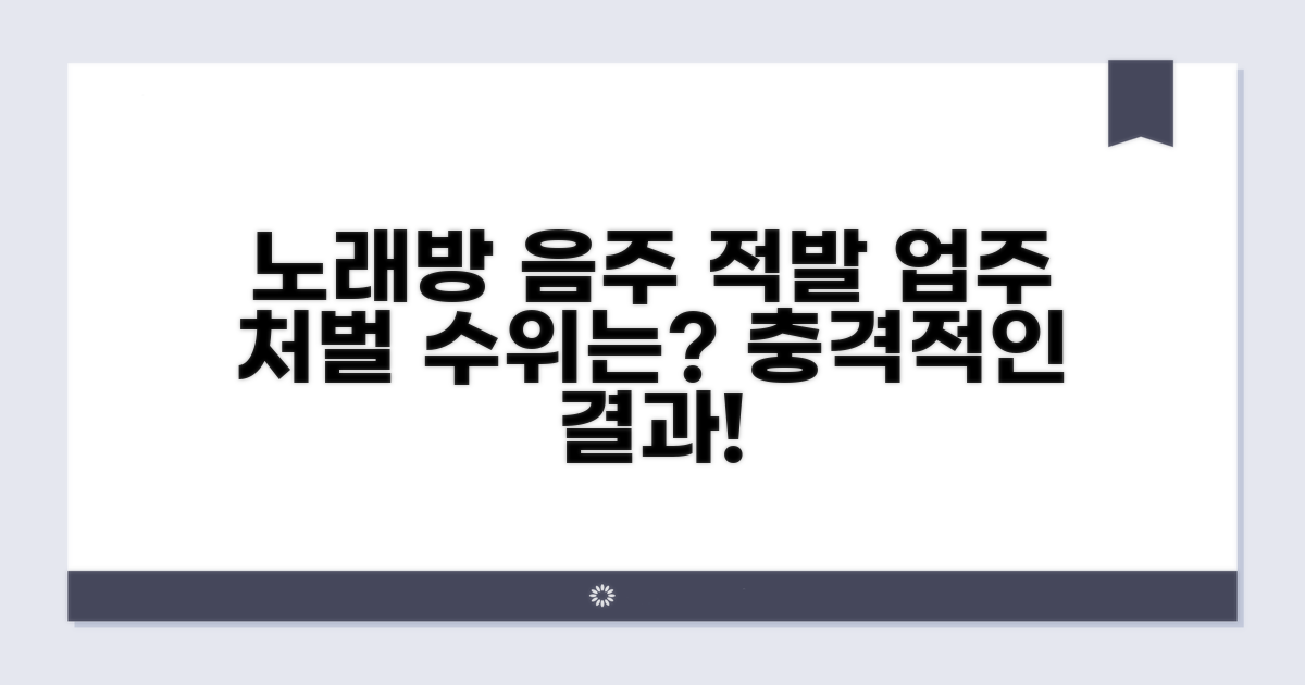 음주 적발 시 노래방 업주 처벌 수위
