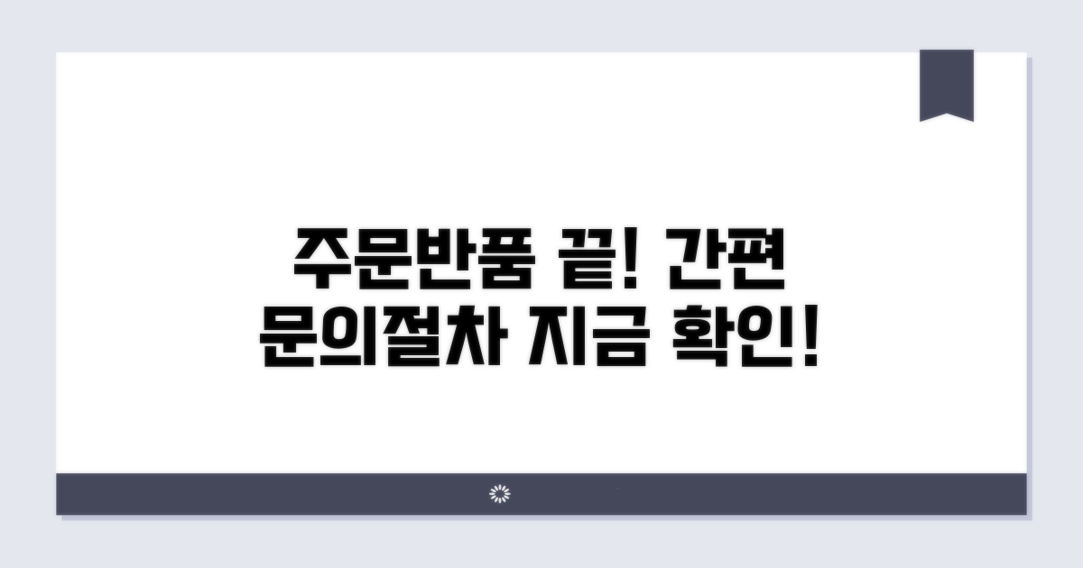 쇼핑몰 주문 문의 및 반품 절차