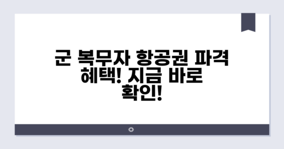 군 복무자 항공권 변경 혜택