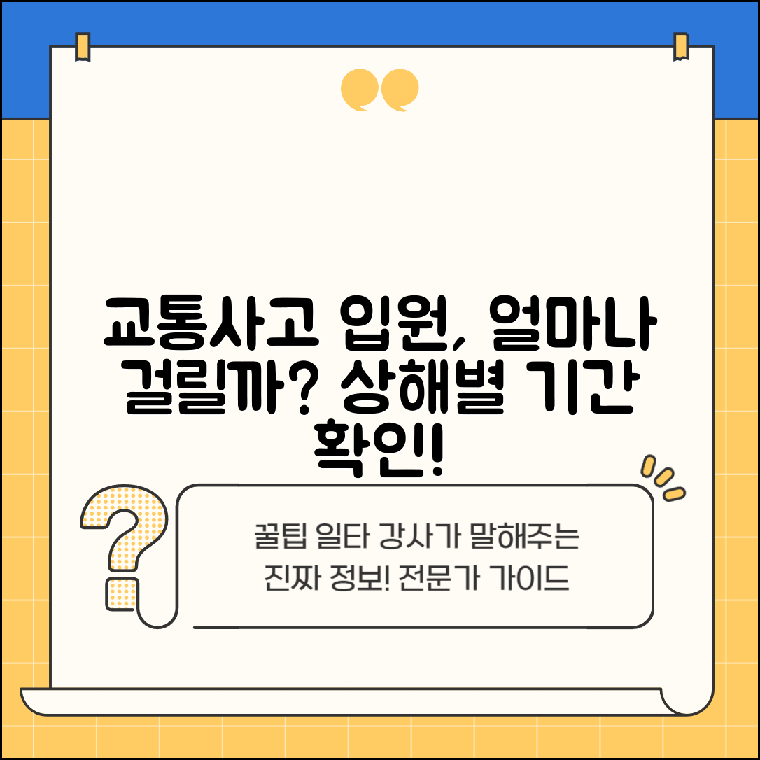 교통사고 입원 치료 기간 평균 | 교통사고 상해별 입원 기간