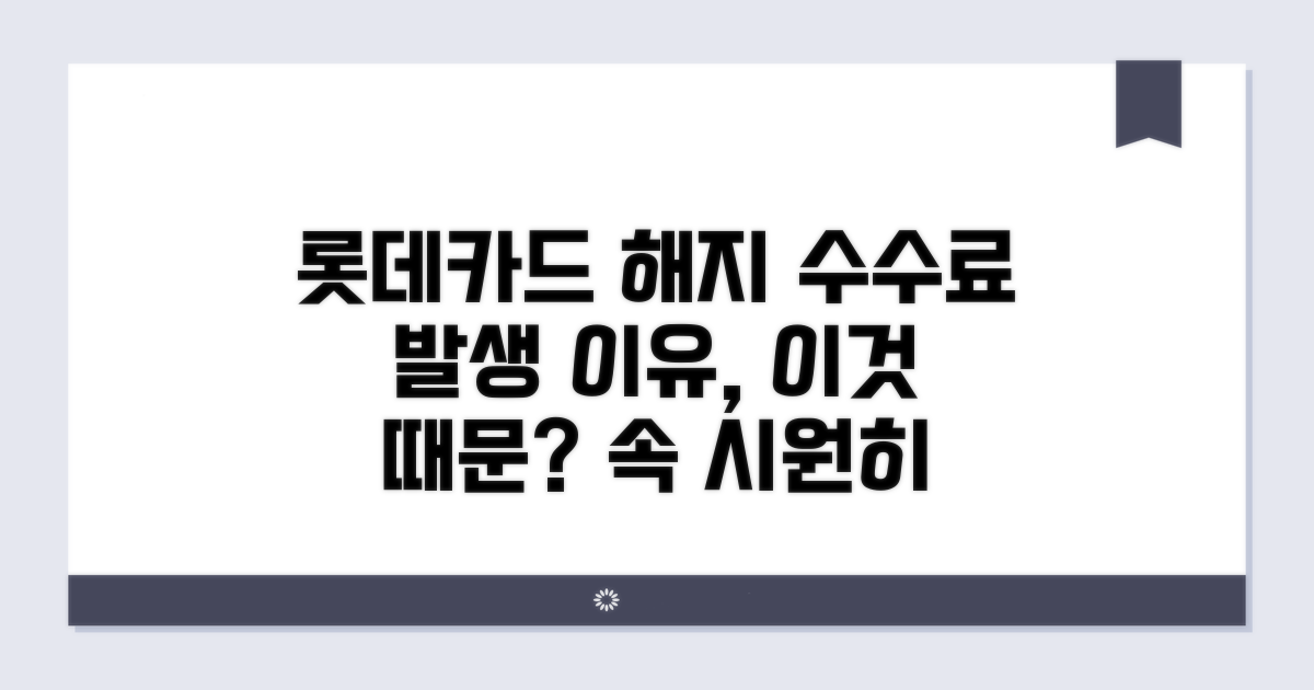 롯데카드 해지 수수료, 왜 발생할까?