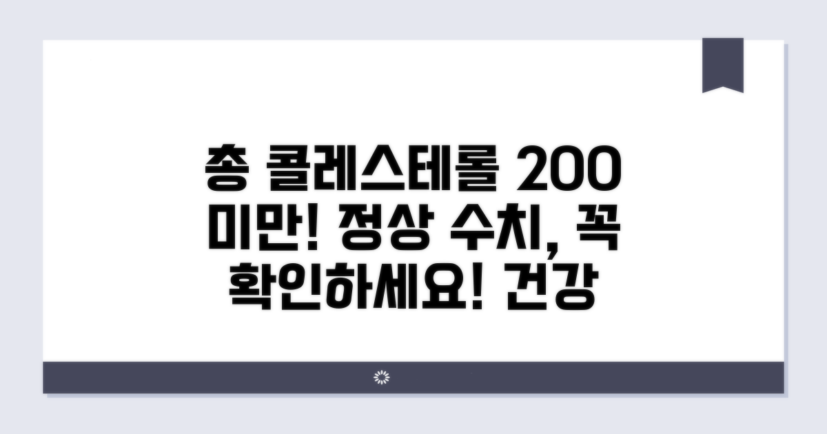 총 콜레스테롤 정상 수치 200 미만 기준