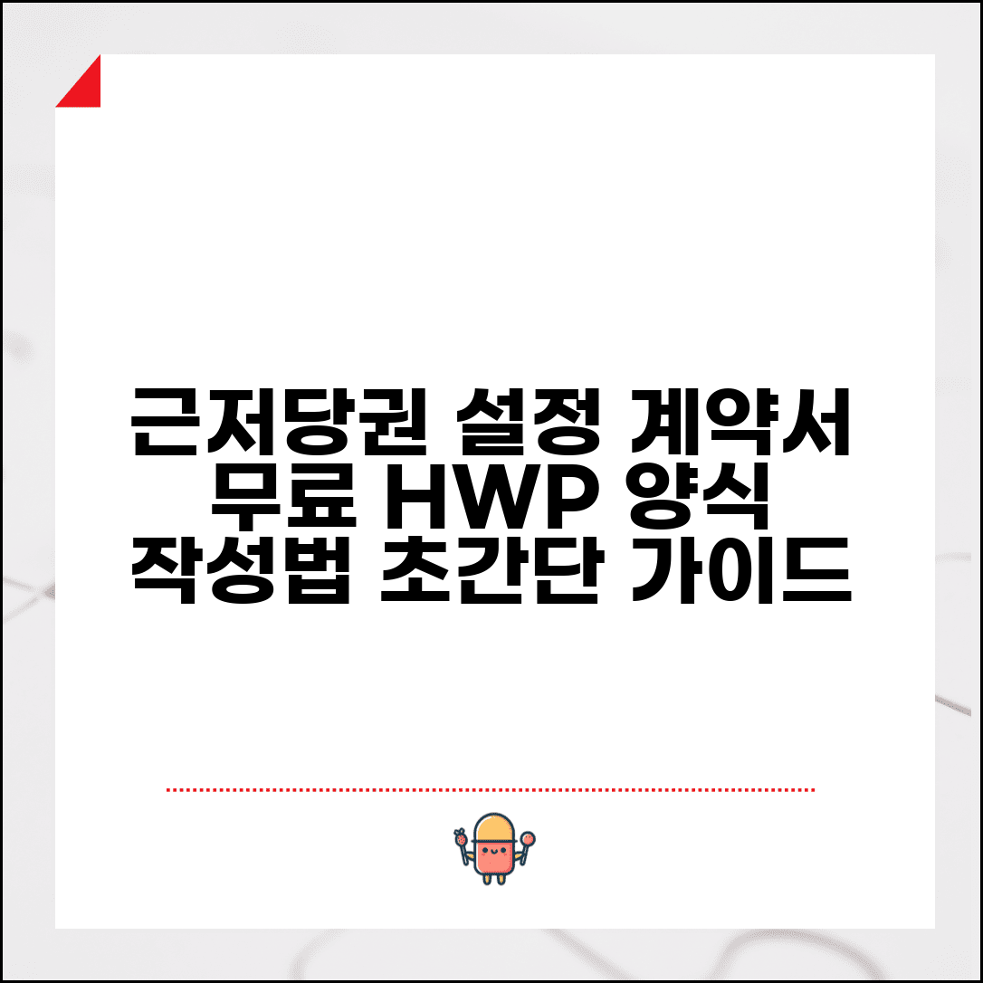 근저당권설정계약서 hwp 양식 | 무료 다운로드 및 작성법 완벽 가이드