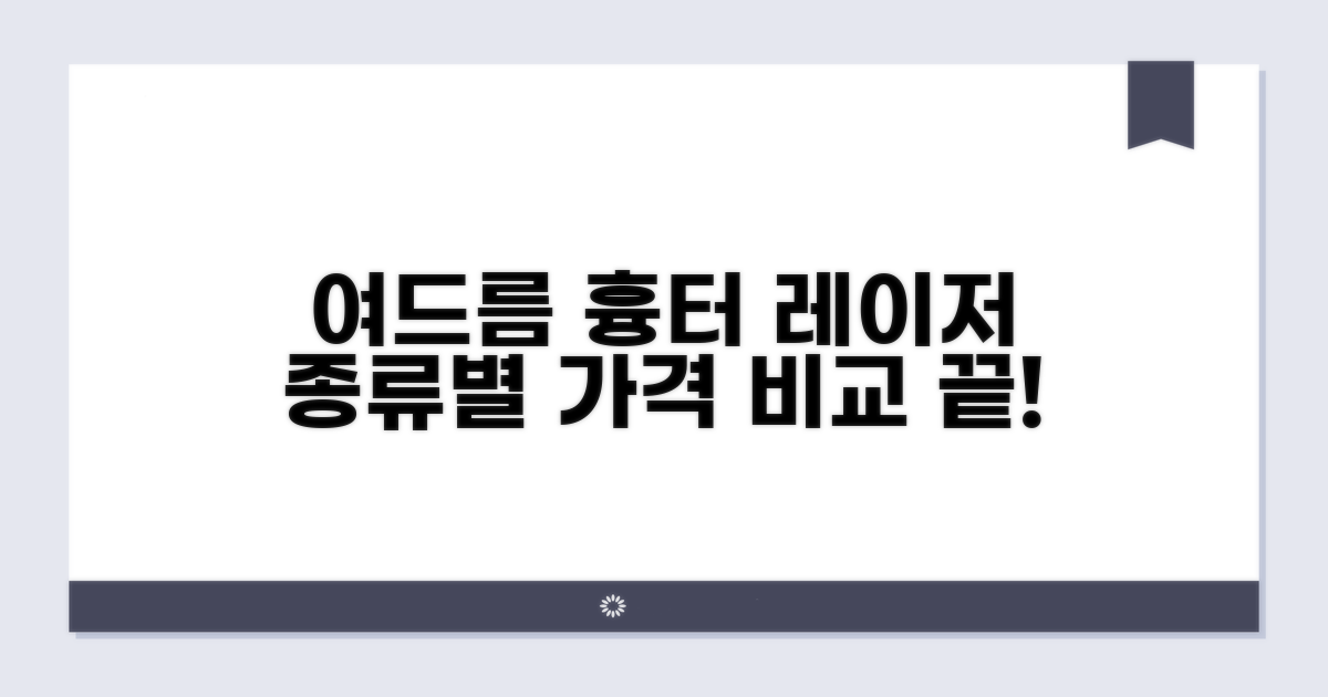 여드름 흉터 치료 레이저 종류별 가격 비교