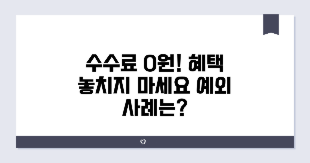 수수료 면제 및 예외 사례