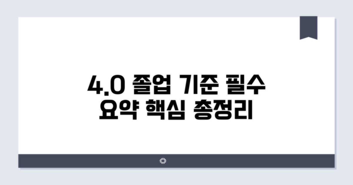 4.0 이상 졸업 기준, 핵심 요약