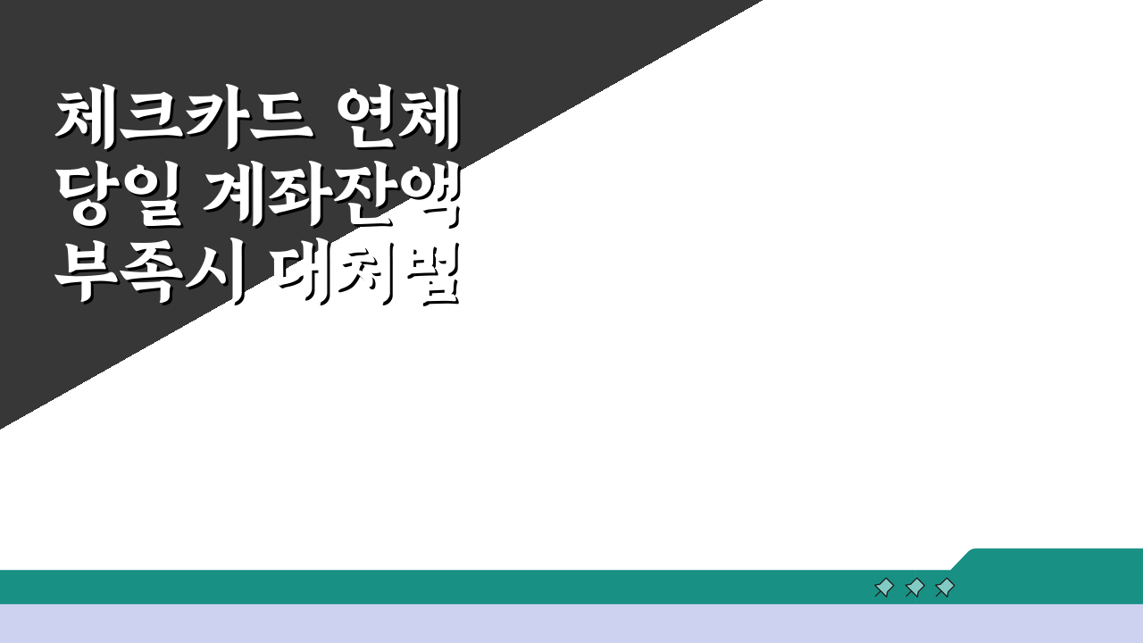 체크카드 연체 당일 계좌잔액 부족시 대처법 5가지 총정리