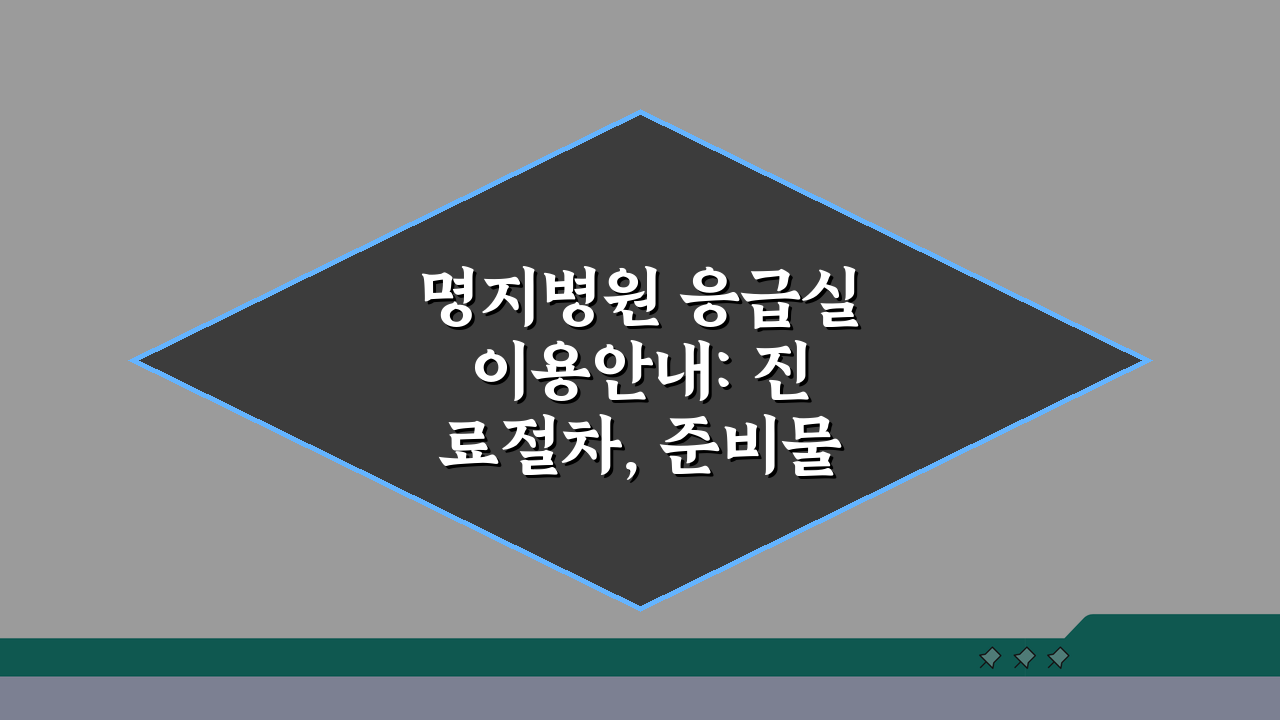 명지병원 응급실 이용안내: 진료절차, 준비물, 위치 총정리