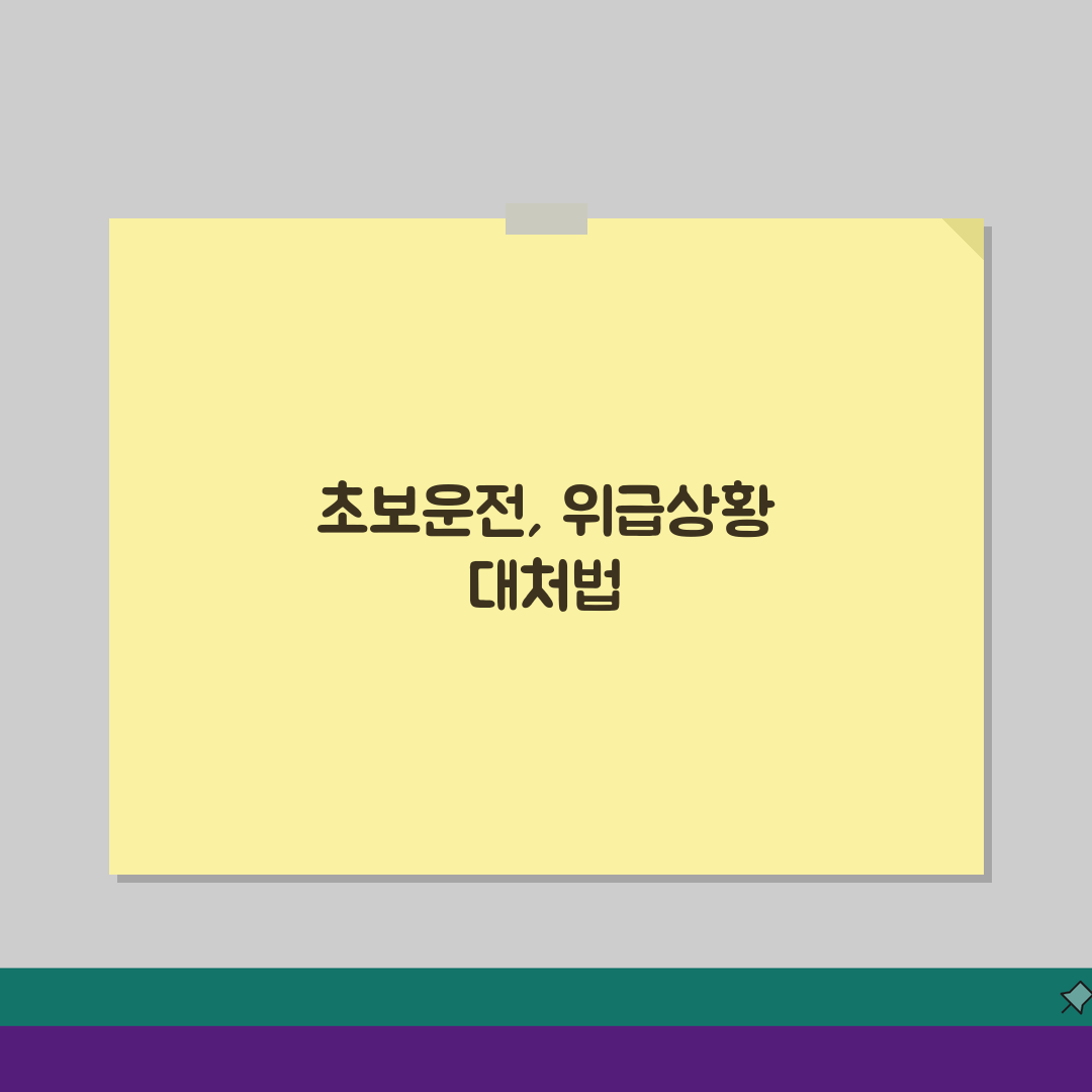 초보운전자 사고 대처법! 당황 않는 처리 순서 5가지